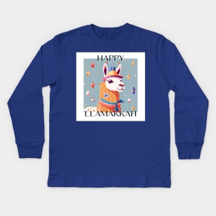 Happy Llamakkah! Kids Long Sleeve T-Shirt